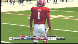 (West Virginia Mountaineers vs Oklahoma Sooners) PS3 (NCAA Football 20 2019 2020 Season) 10/19/19