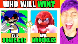 Can You Guess WHO WOULD WIN?! (SPONGEBOB vs MOMMY LONG LEGS vs SONIC.EXE!)