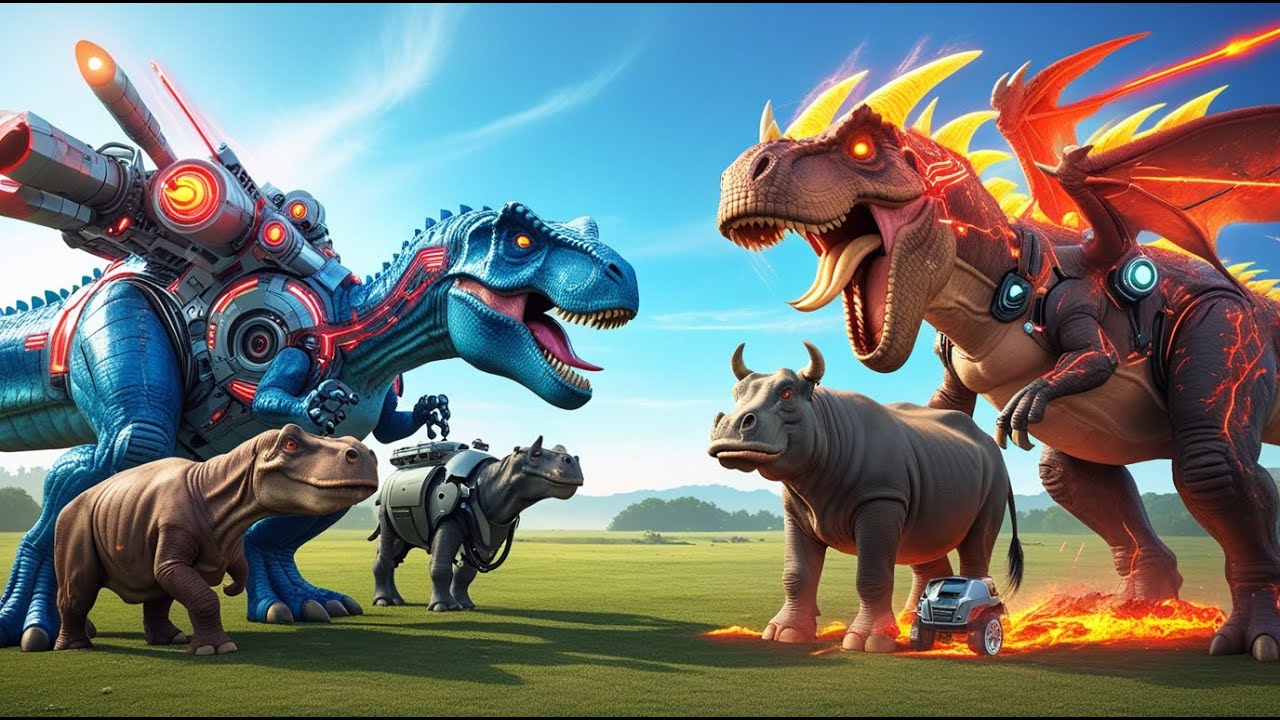 TYRANNOSAURUS REX vs ALL CARNIVORES & HERBIVORES DINOSAURS - Jurassic World Evolution 2