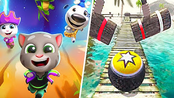 Talking Tom Gold Run VS Going Balls - Best Levels Mobile Walkthrough Trailer - Android Gameplay