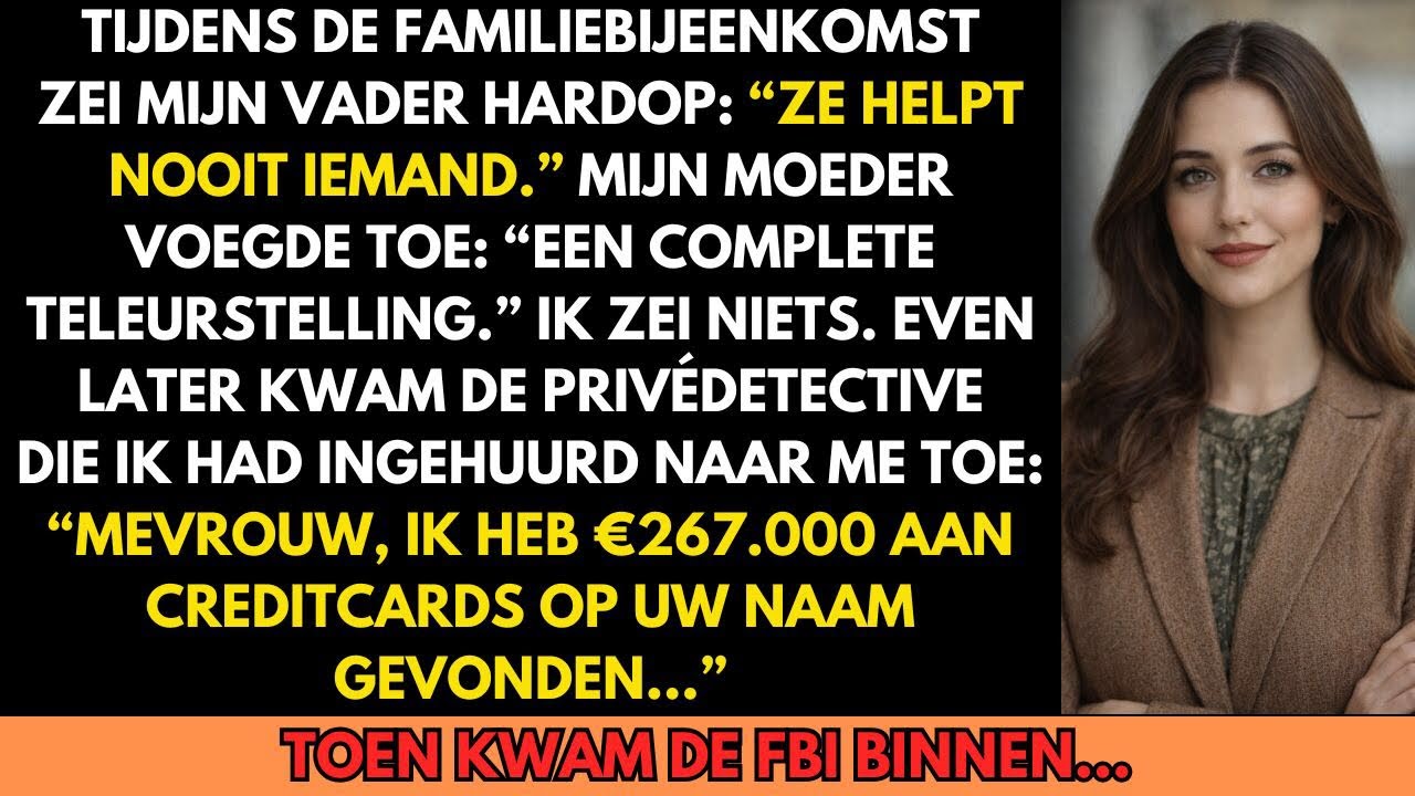 “Ze helpt nooit iemand,” zei mijn familie —daarna werd €267.000 aan fraude ontdekt