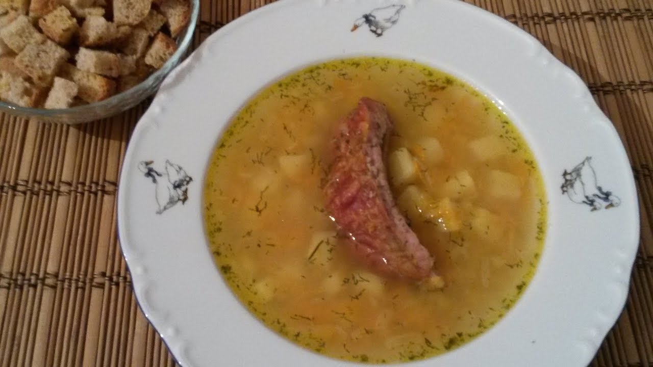 Очень вкусный гороховый суп с копченостями на обед: пошаговый рецепт с видео