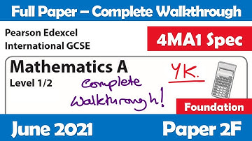 June 2021 Paper 2F | Edexcel IGCSE Maths A | Complete Walkthrough