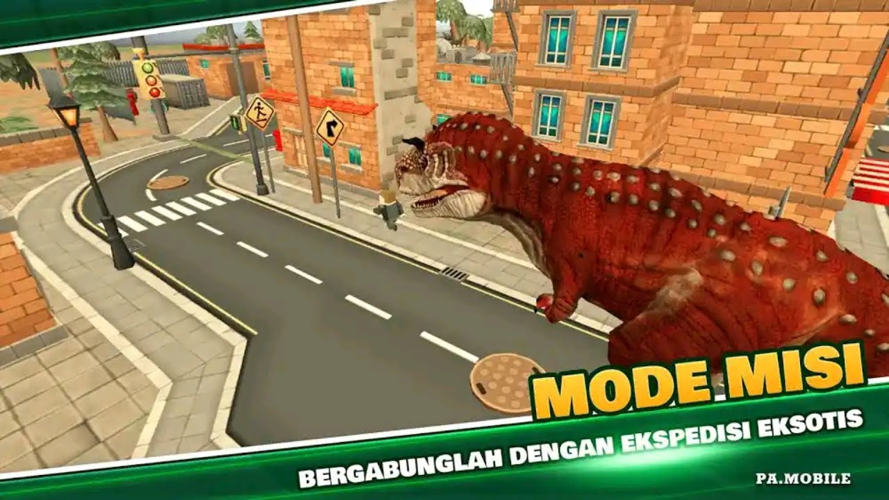 Dinosaurus Menyerang Kota Mainan Anak Mobil Truk  Pasir  