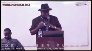 Dr Fassy Yusuf, University of Lagos, World Speech Day, 2016