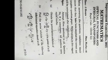 special function and integral trasforms bsc 4th sem previous year question paper igu meerpur