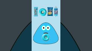 Pou Eat Blue Food