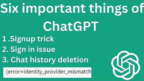 Fix ChatGPT identify provider mismatch & login error solved | chatgpt login issue resolved