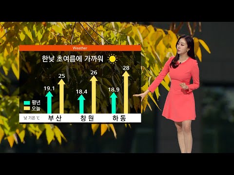 11/2(목) <strong>초여름</strong> 같은 기온.. 부산 25도, 하동 28도