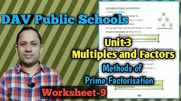 DAV Class 5 Maths | Multiples and Factors | Unit-3 | Worksheet-9 | Methods of Prime Factorisation