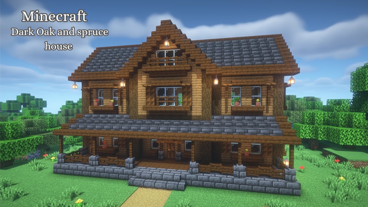 【マインクラフト】トウヒとダークオークの家の作り方【マイクラ建築】【Minecraft】 - YouTube