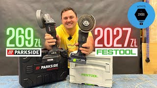 PARKSIDE PERFORMANCE szlifierka kątowa 20 V PWSAP vs Festool AGC 18 V