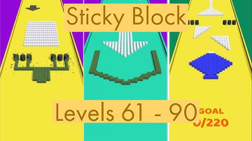 Sticky Block Gameplay Walktrough Level 61 - 90 (iOS - Android)