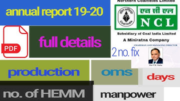 #Miningexam Ncl full details, annual report 19 20, ms exam, production, target, oms, ms exam