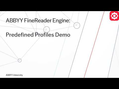ABBYY FineReader Engine: Predefined Profiles Demo