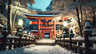 Winter at Fushimi Inari Shrine ❄️ Tranquil Japanese Music for Meditation, Relaxation and Reading