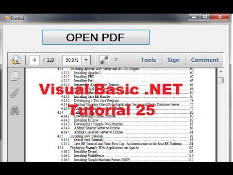 Visual Basic .NET Tutorial 25 - How to open and show a PDF file inside VB.NET Form