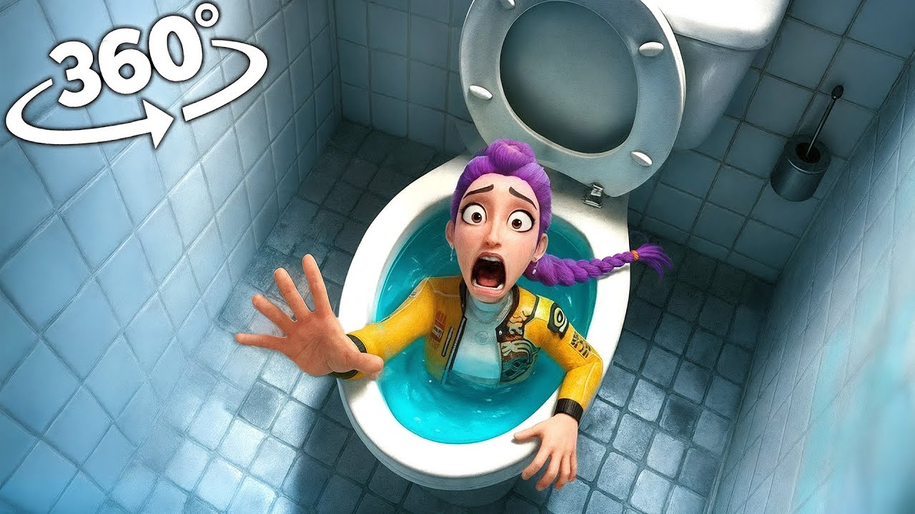 360° KPOP Demon Hunters Flush Down In Toilet|VR 4K