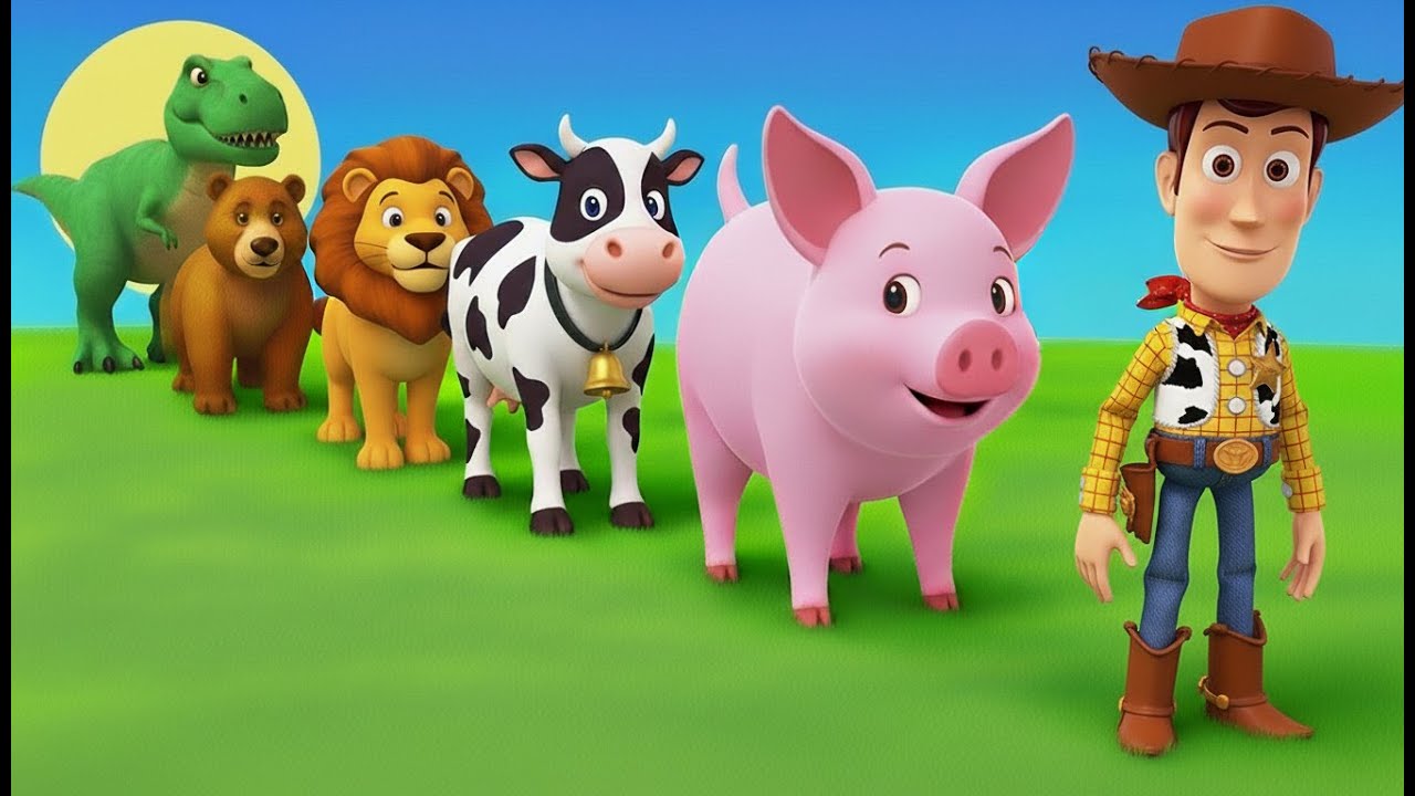 Long Slide Game with Cow Elephant Gorilla Hippopotamus Tiger 3d Animal Game Funny 3d Animals