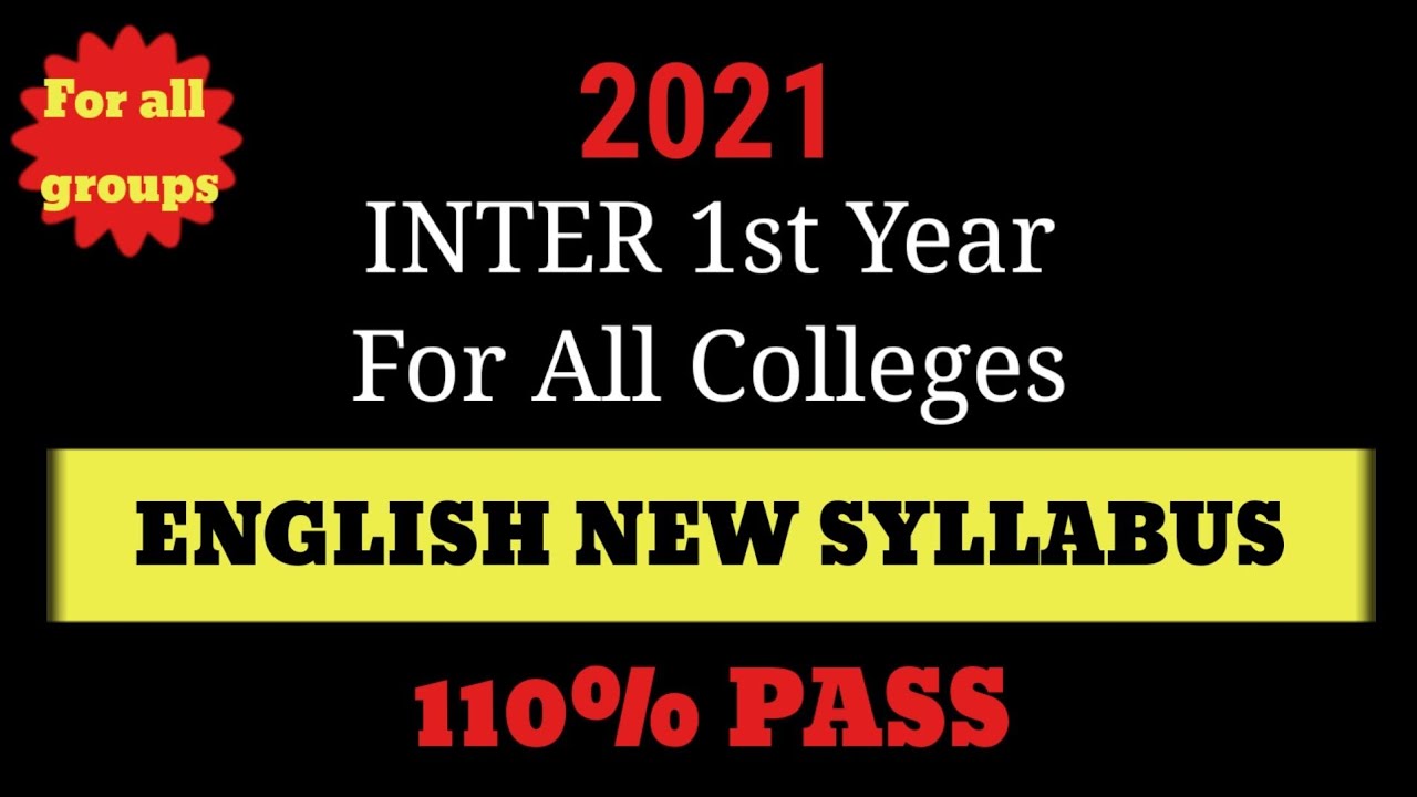 Inter first year English new syllabus 2021 for all University Very Simple K