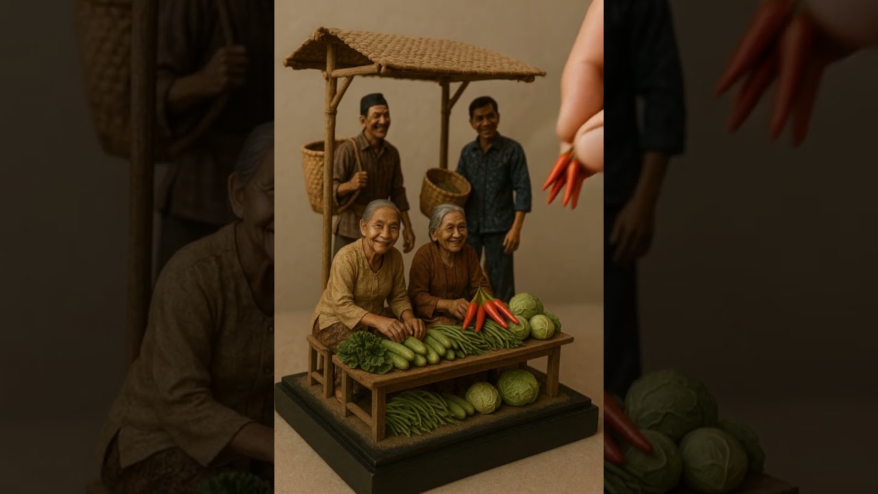 Traditional Market Vegetable Diorama 