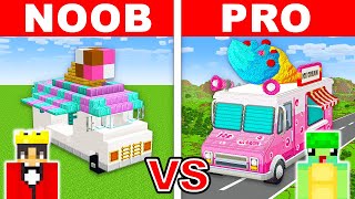 NOOB vs PRO: ICE CREAM TRUCK HOUSE Build Challenge in Minecraft!