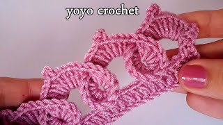 تعلم الكروشية : كروشية أطار /حواف سهلة للمفارش/ الفساتين/الشيلان/الفوط - Crochet edges#يويو كروشية