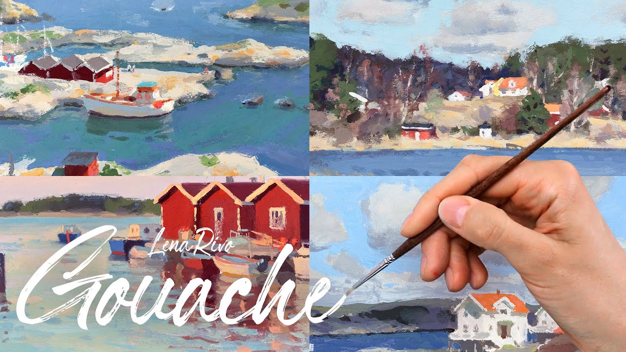 Days 19-22 of Plein-Airpril - landscape painting with gouache