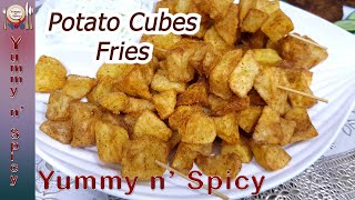 Potato Cubes Fries,Quick Fries Recipe,Break Fast Recipe,Children Lunch Tiffen,2 Mints Recipe,