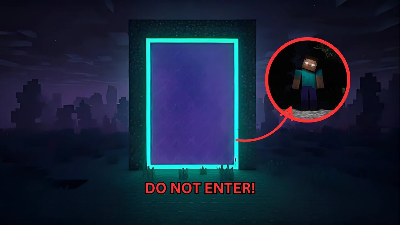 Investigating the mysterious portal in Herobrine's world