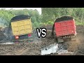 Goyangan Truk Kuning vs merah sampe  tumpah muatannya