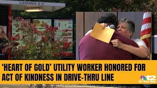 ‘A heart of gold’ Chesterfield utility worker honored for act of kindness in drive-thru line