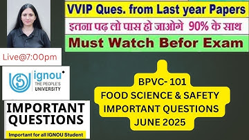 IGNOU  june 2025 BPVC -101  # important questions # june 2025 examination