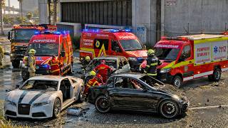 ROAD ACCIDENT WITH MULTIPLE VICTIMS - EXTRACTION - GTA 5 - FIREFIGHTERS - LSPDFR