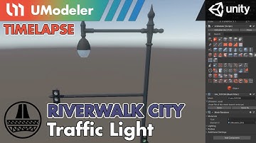 3D Modeling in Unity - Timelapse of Unwrapping a Traffic Light in Riverwalk City with UModeler.