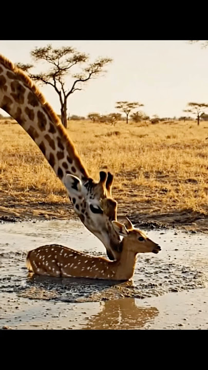 Seekor anak kijang terperangkap di lumpur hidup #shortvideo #funny #hewanbesar #wildlife #nature