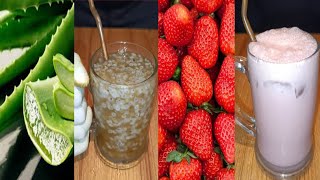 aloe vera 🌵& strawberry🍓🍓 juice & Lachi.mixed drings. making video. mr. gazi cooks..