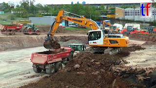 LIEBHERR R 926 Load Trucks & Tractors / Sattelkipper & Traktoren beladen, Germany, 13.04.2017.