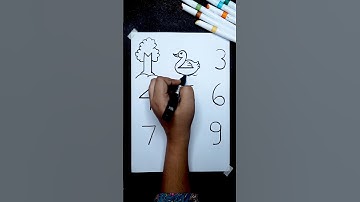 1 To 9 Numbers Easy Drawing #shorts