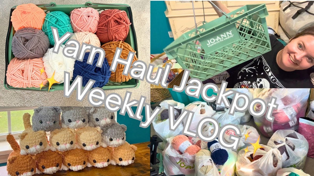 BT Posh JACKPOT, Joann momentos, & a kitten pyramid // Crochet VLOG 17
