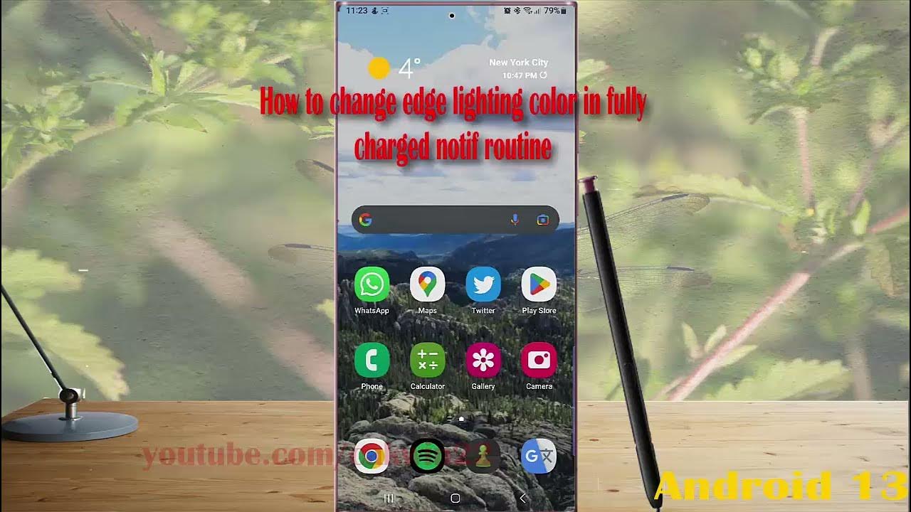Samsung Galaxy S22 Ultra How to change edge lighting color in fully