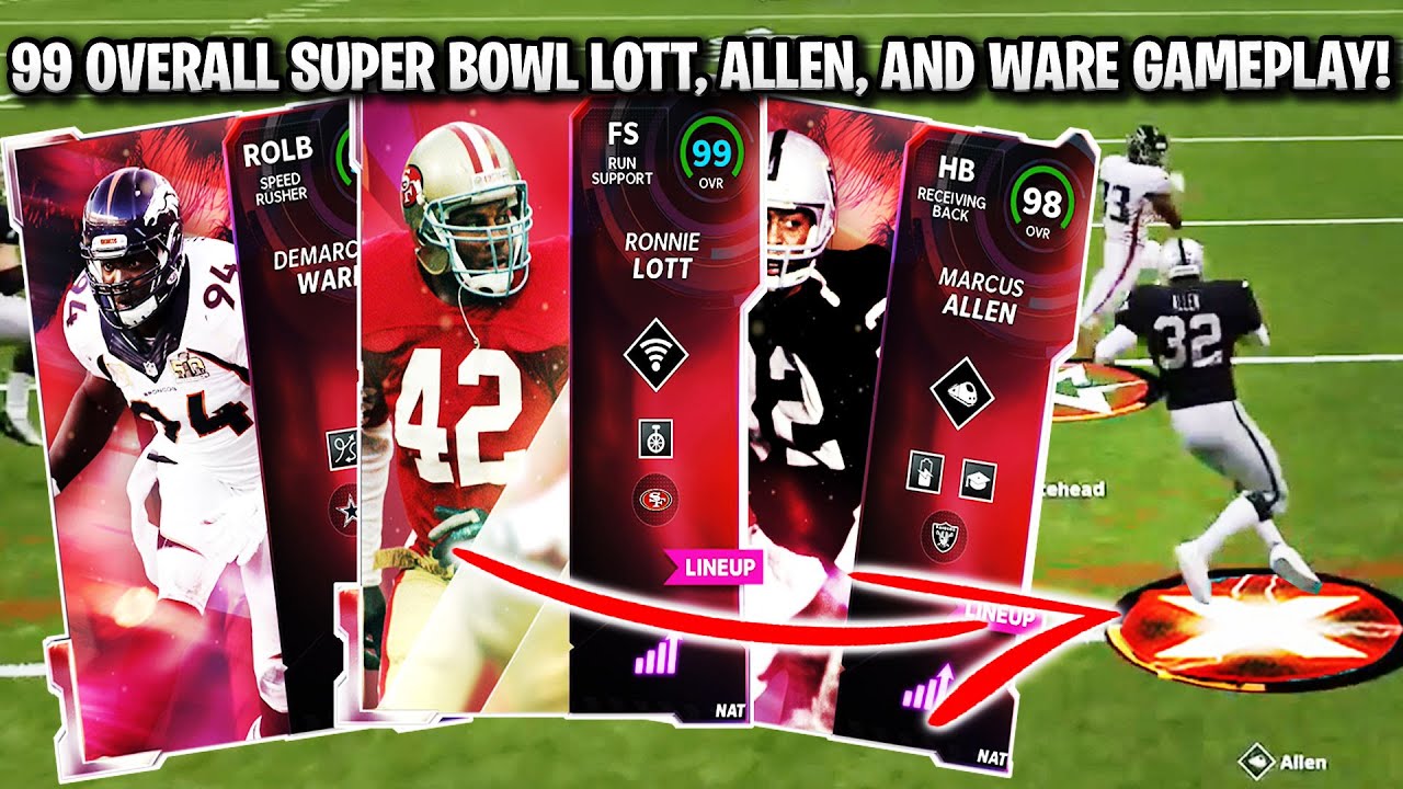 99 OVERALL SUPER BOWL RONNIE LOTT, MARCUS ALLEN, AND DEMARCUS WARE GAMEPLAY! | MADDEN 22