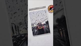 Oil Pastel Drawing Rainy Day