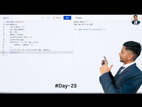Write a program to find the factorial of a number using Pointers in C - PROGRAMMING