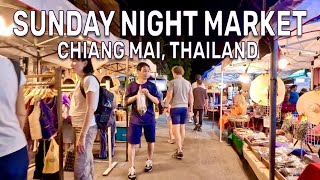 [🇹🇭4K] Chiang Mai, Thailand - Sunday Night Market Walking Tour POV