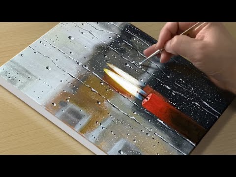 Rainy Day Painting / Acrylic Painting / STEP by STEP