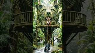Grandfather Builds A Secret Bamboo Gorilla House In The Jungle! 🦍 (EP 1)