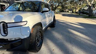 Rivian R1T install after market wheels and tires, changed the rims, no lift