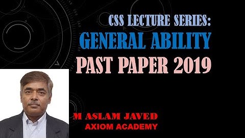 CSS | GSA Past Paper 2019 | Ability Part | Q # 7