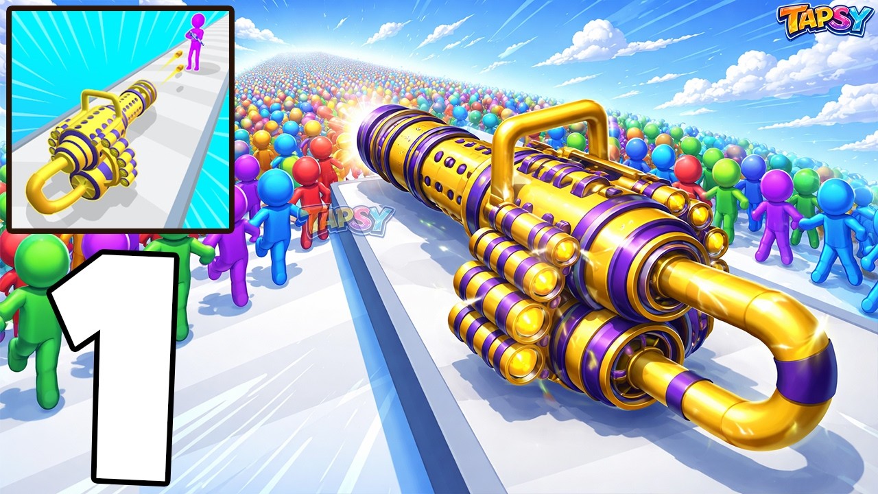 🔥Machine Gun Rush Gameplay Walkthrough Levels 1-10 Early Shooting Run (Android,iOS)